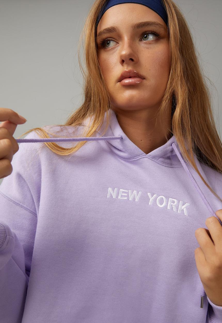 Factorie - Slouchy crop hoodie - lavender/ny