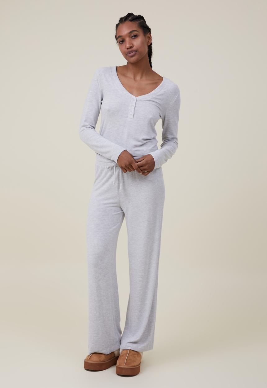 Cotton On - Super soft wide leg pant - light grey marle