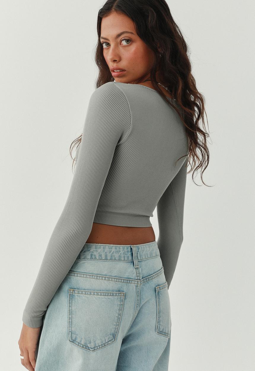 Supré  - Maggie seamless long sleeve top - grey green