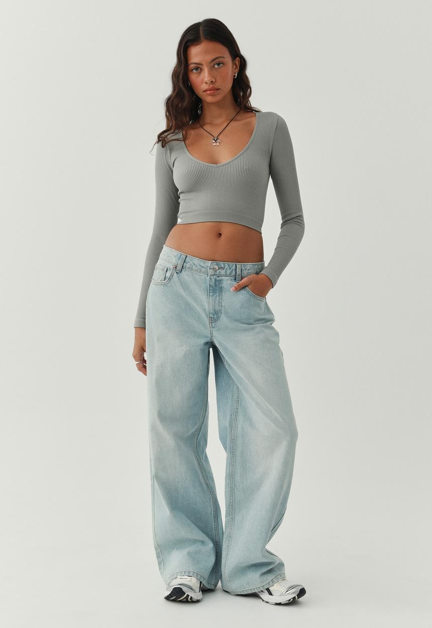 Supré  - Maggie seamless long sleeve top - grey green