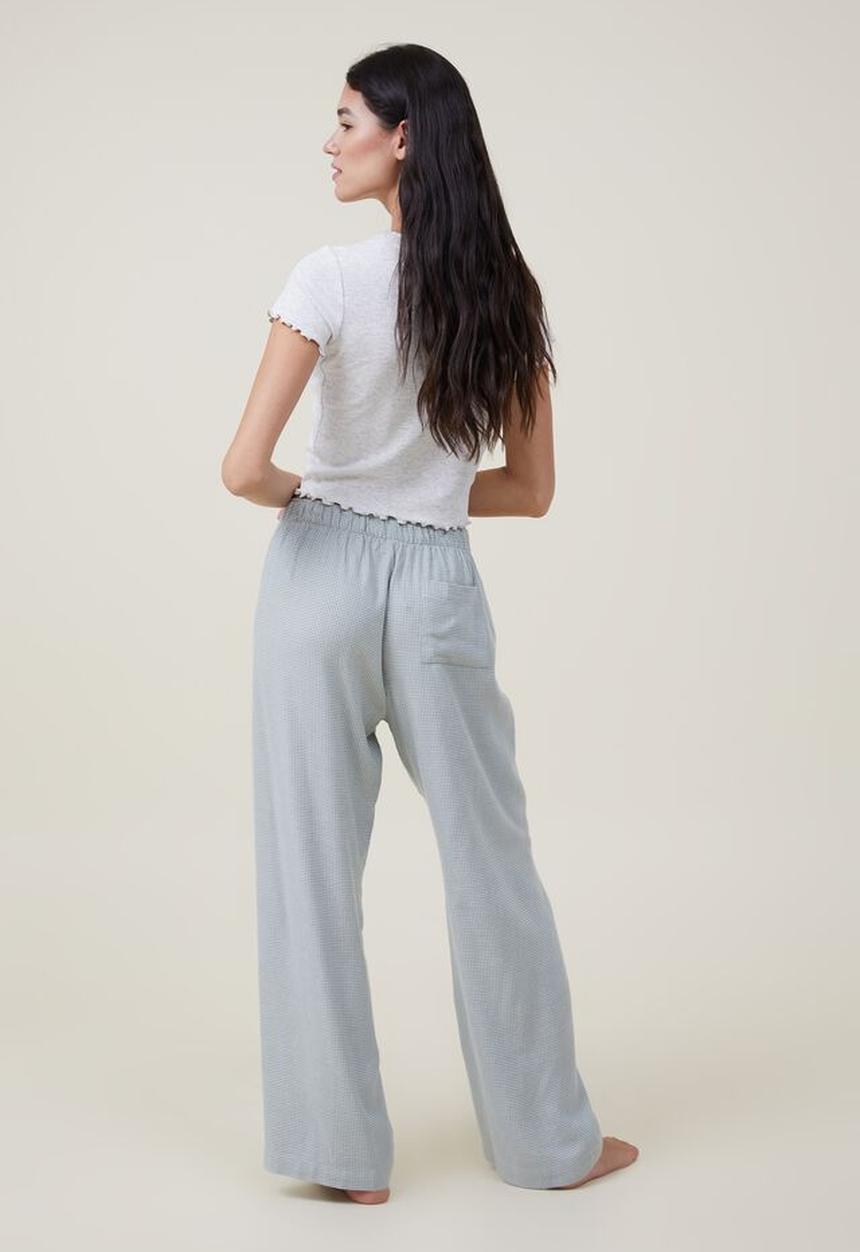 Cotton On - Flannel boyfriend boxer pant - green jasper micro houndstooth 