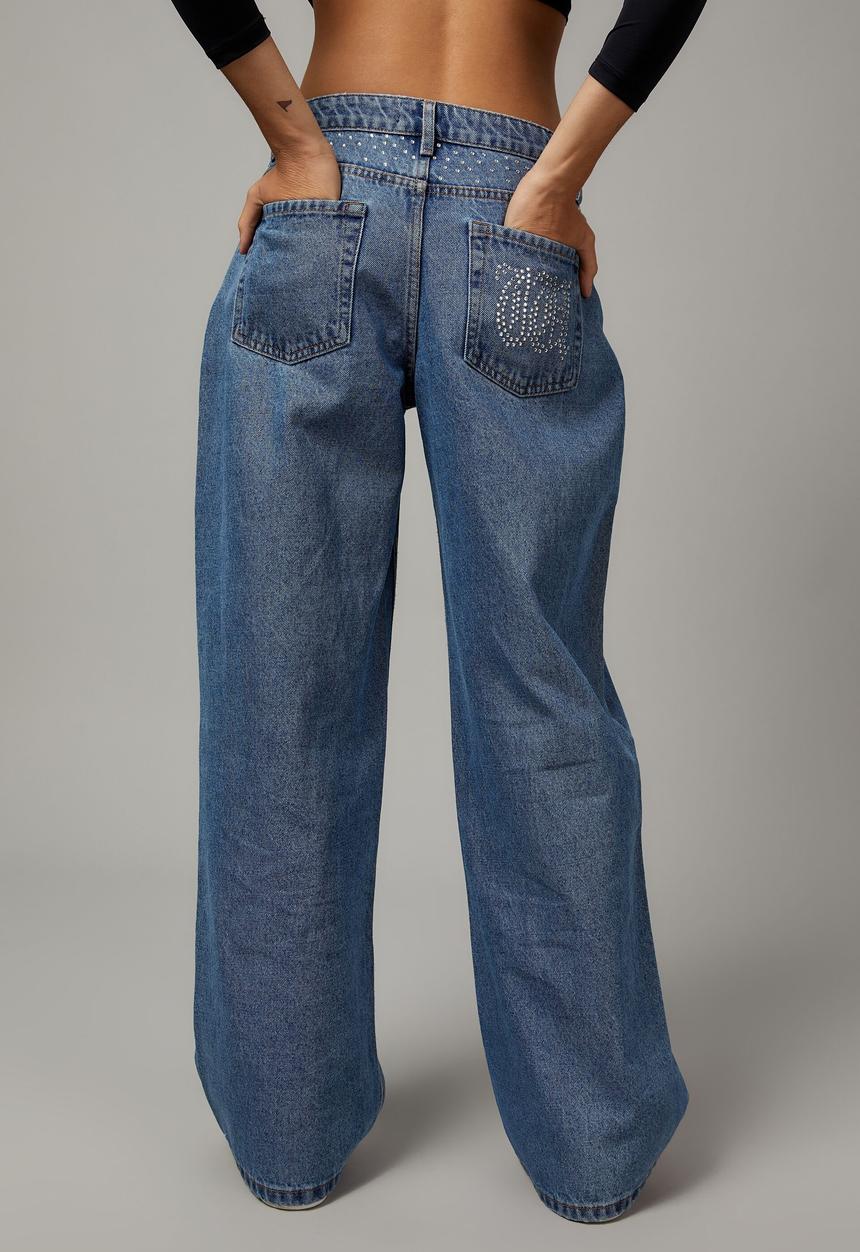 Factorie - Trophy low rise baggy jean - diamontes/lake blue