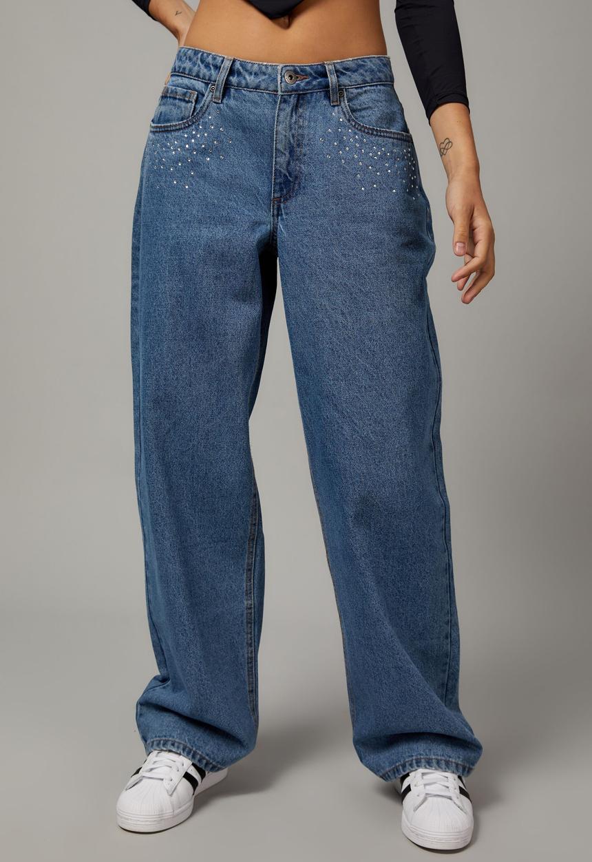 Factorie - Trophy low rise baggy jean - diamontes/lake blue