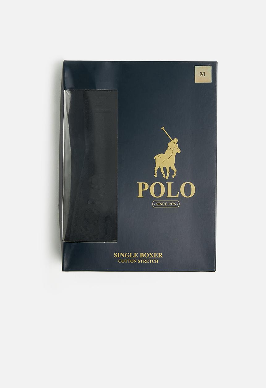 POLO - Men plain knit boxer - black