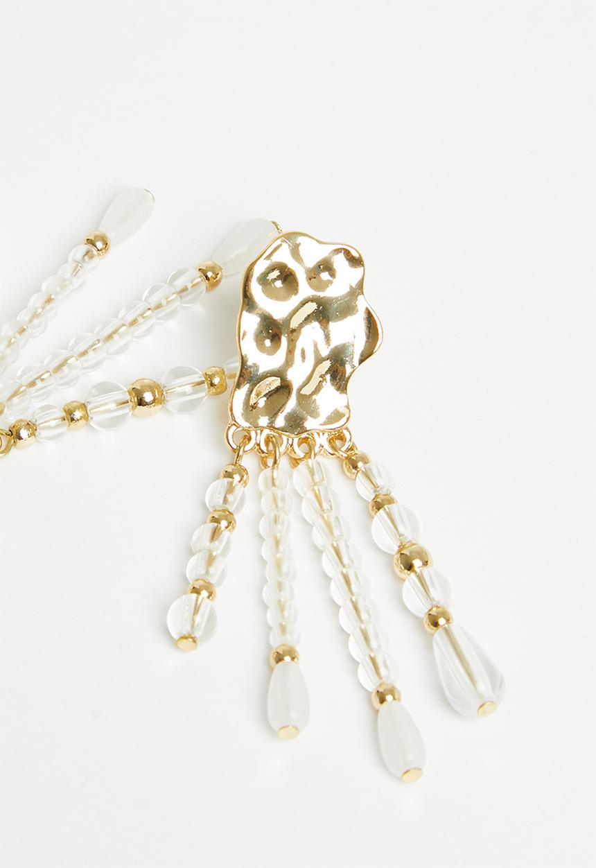 Superbalist - Haven statement earrings - clear & gold