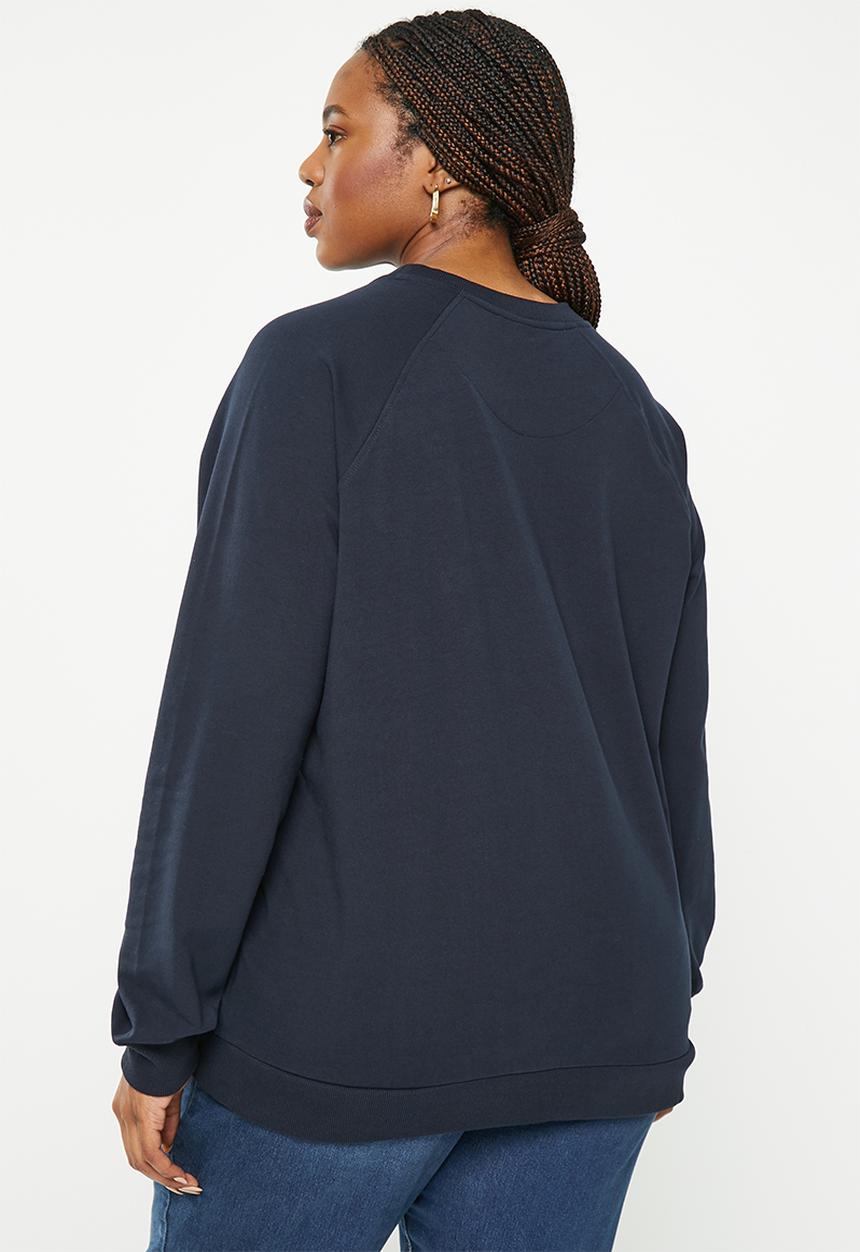 POLO - Plus women raglan long sleeve track top - navy