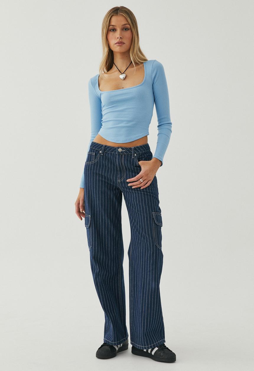 Supré  - Piper long sleeve top - cali blue