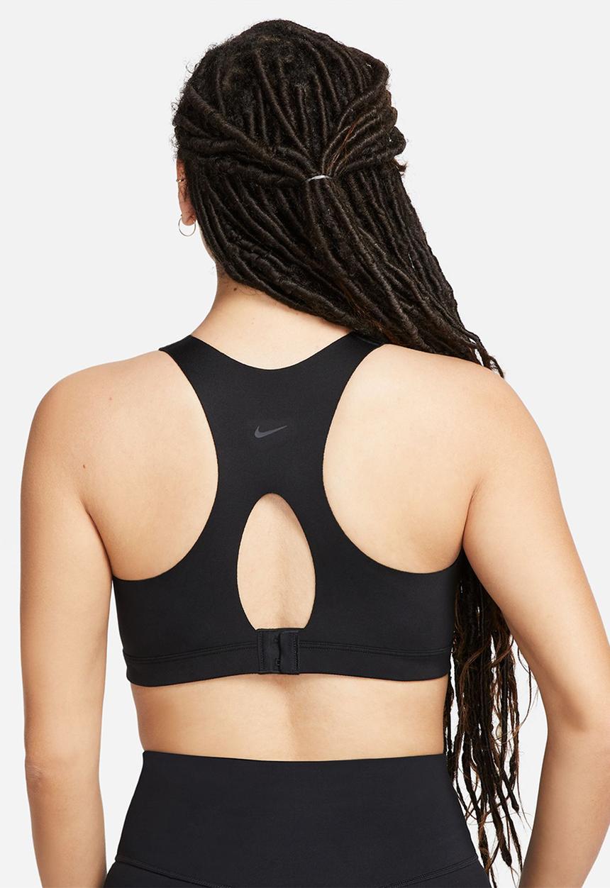Nike - W nk df alpha zip-front bra - black/dk smoke grey