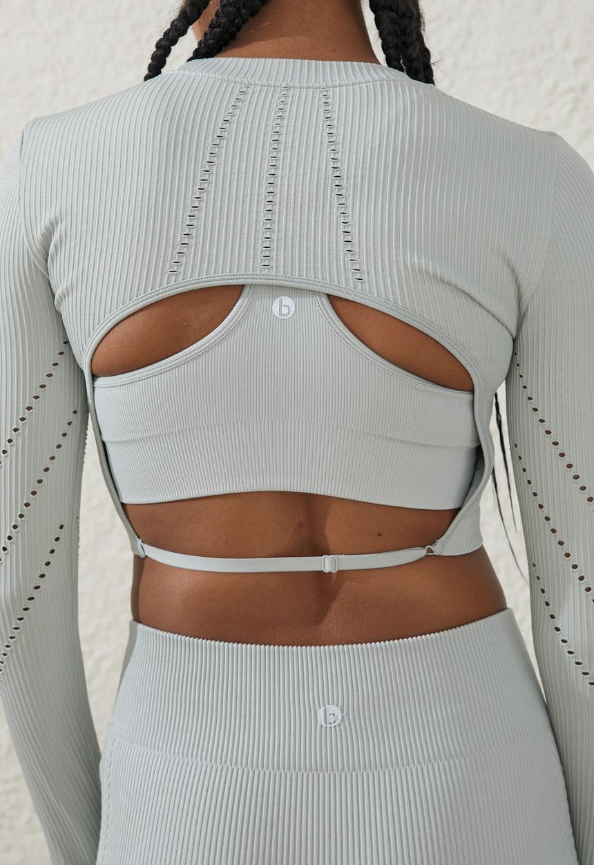 Cotton On - Seamless crochet long sleeve - aqua mist
