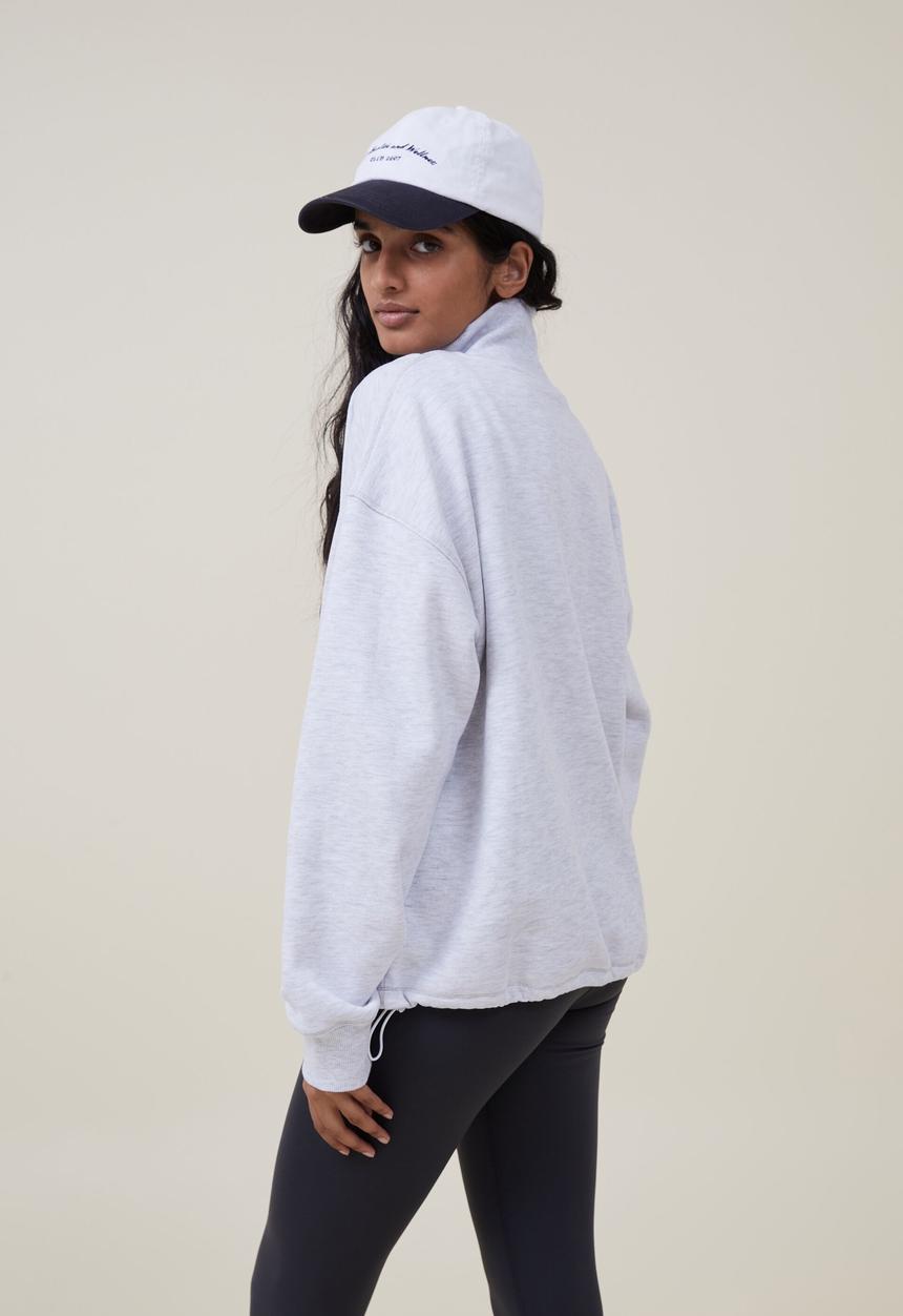 Cotton On - Plush rib half zip jumper - cloudy grey marle