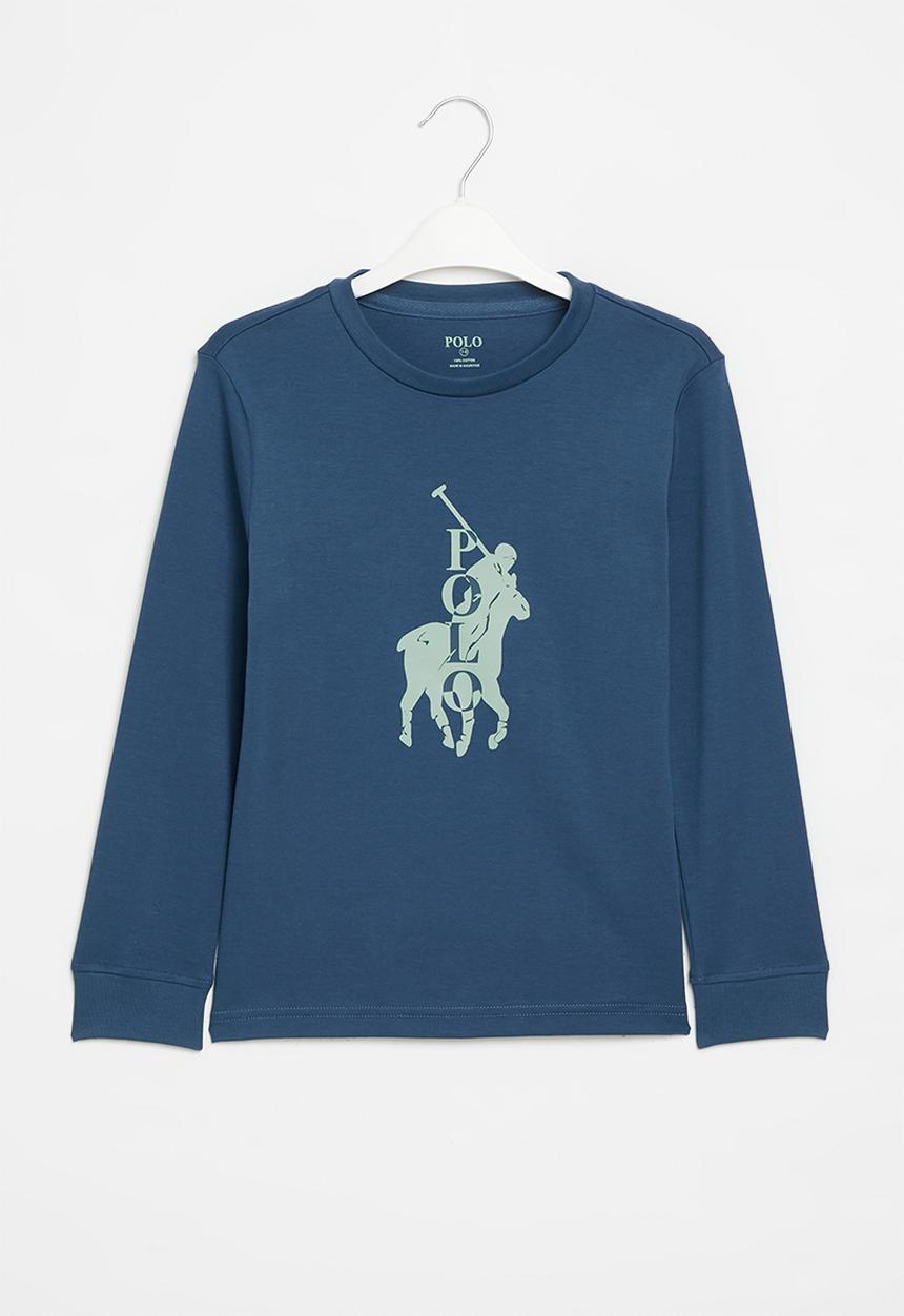 POLO - Boys jackson long sleeve tee - ocean