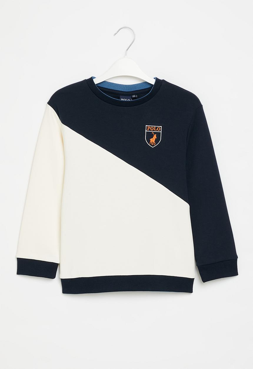 POLO - Boys clyde colour block sweater - navy