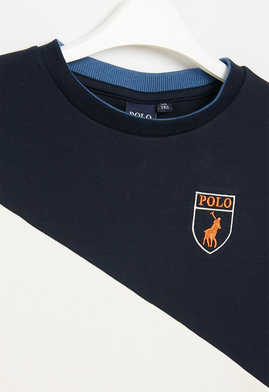 POLO - Boys clyde colour block sweater - navy