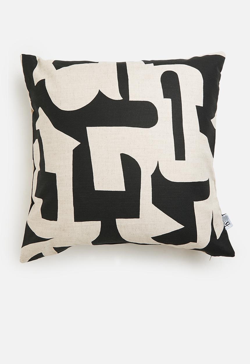 Sixth Floor - Hemming cushion cover - black & natural