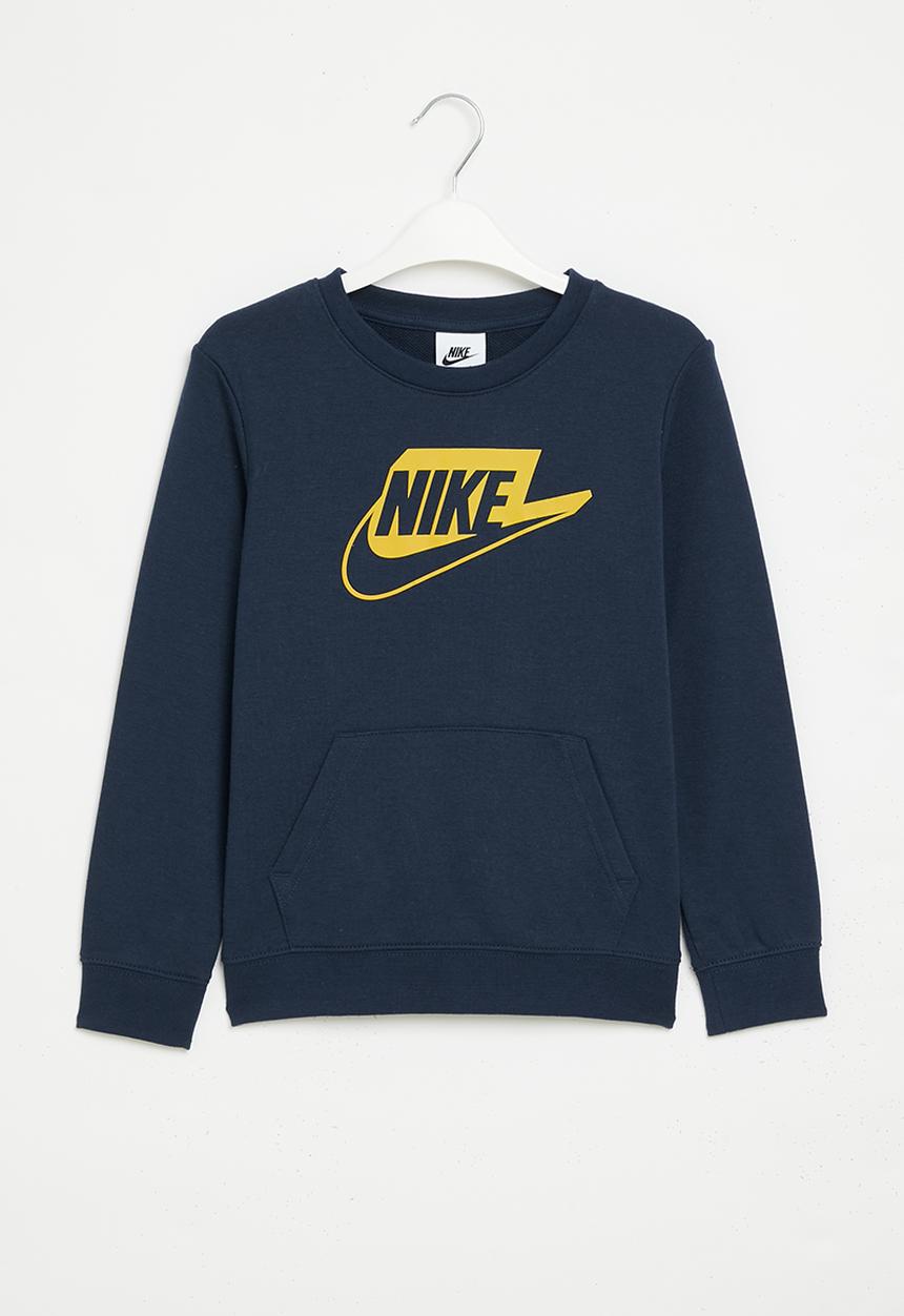 Nike - B nsw club ssnl aop ft crew - midnight navy