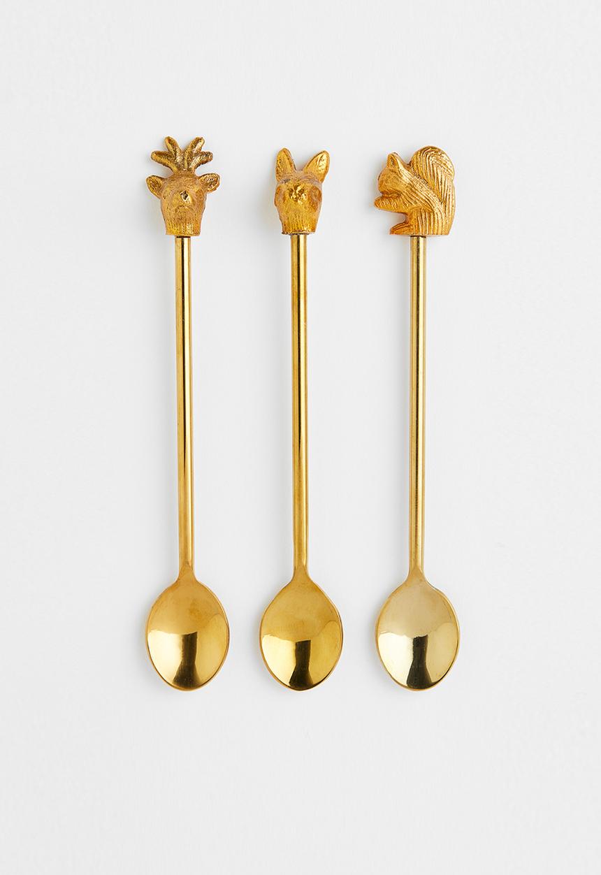 H&M - 3-pack teaspoons - gold-coloured