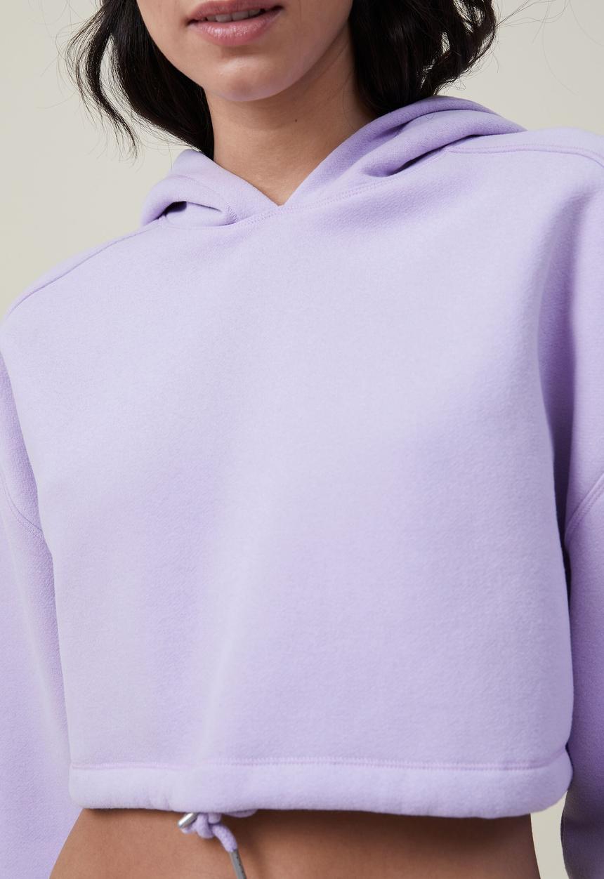 Cotton On - Plush cropped hoodie - violet tint
