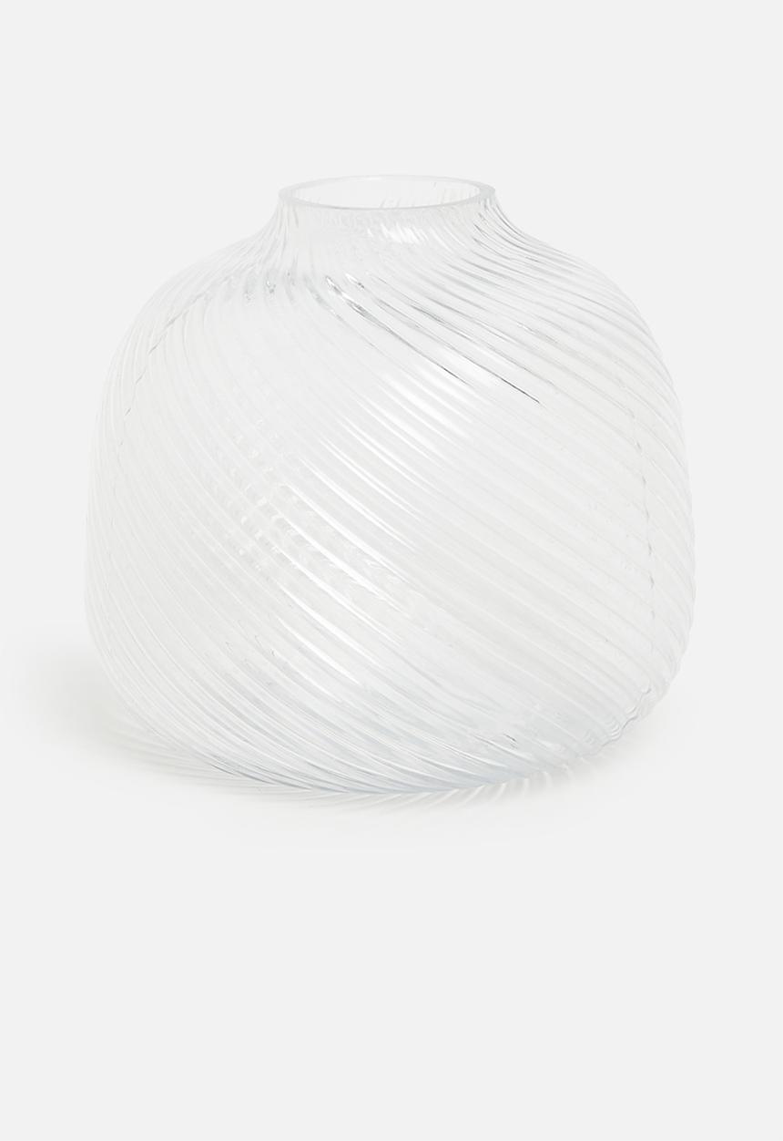 Silk By Design - Round spiral vase - clear