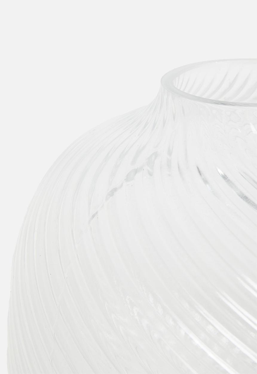 Silk By Design - Round spiral vase - clear