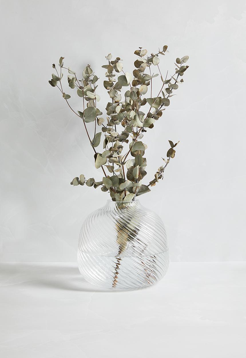 Silk By Design - Round spiral vase - clear