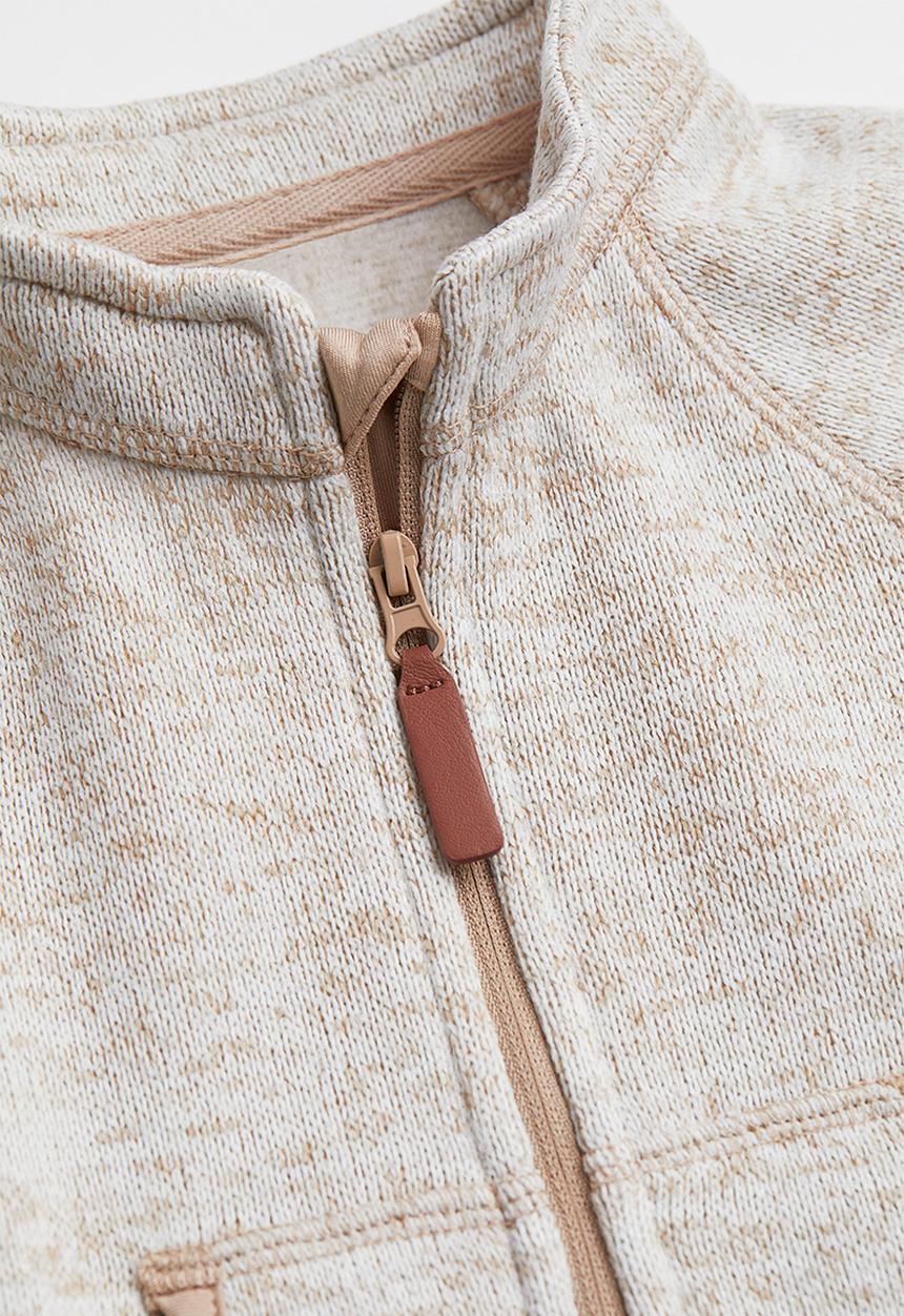 H&M - Knitted fleece jacket - beige marl