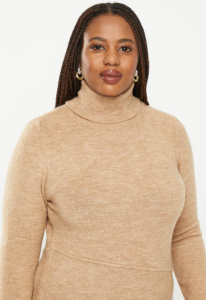 MANGO - Plus dress selene - brown