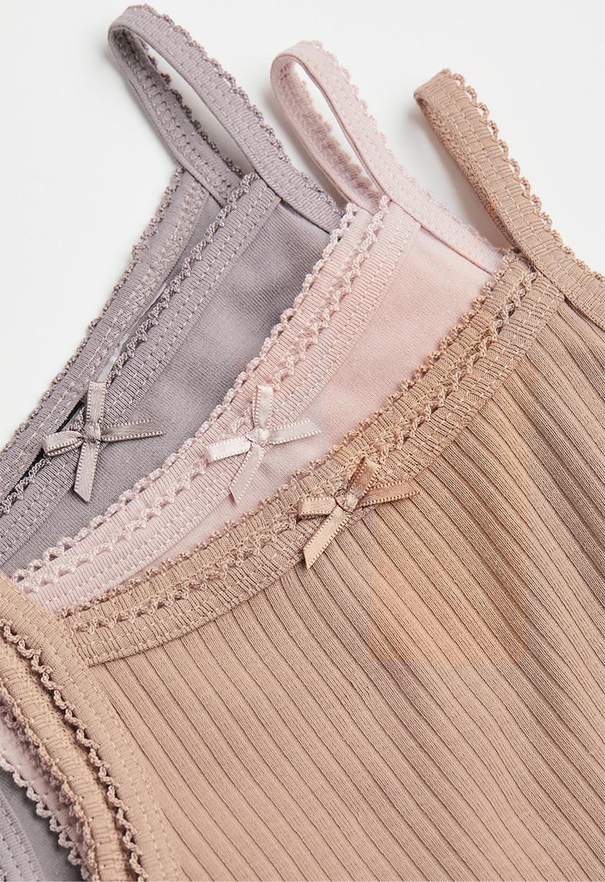 H&M - 3-Pack jersey vest tops - multi