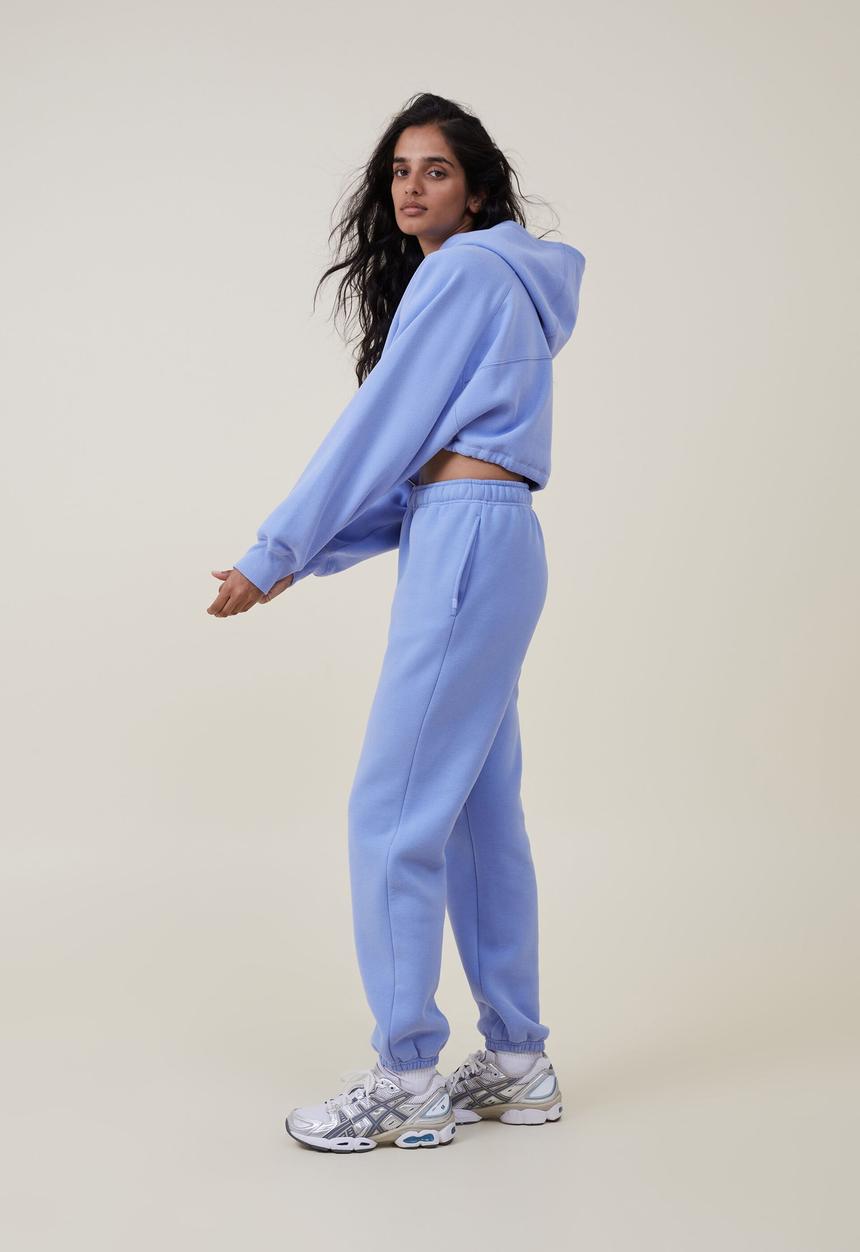 Cotton On - Plush cropped hoodie - iris flower