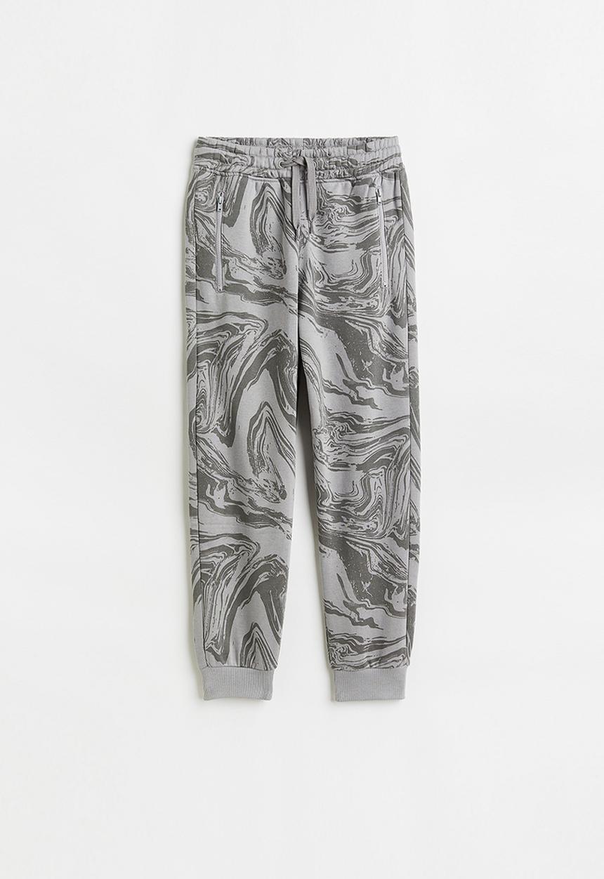 H&M - Joggers - grey/marble-patterned