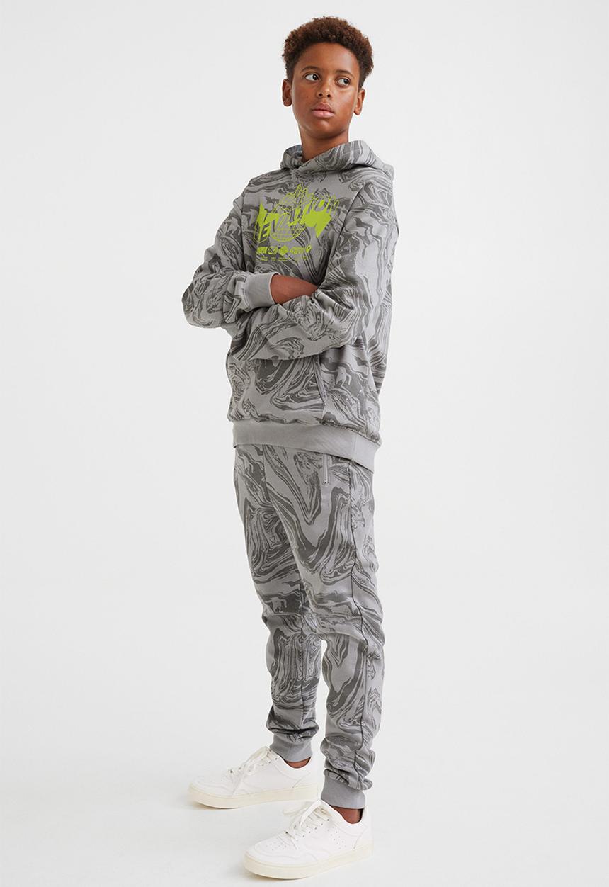 H&M - Joggers - grey/marble-patterned