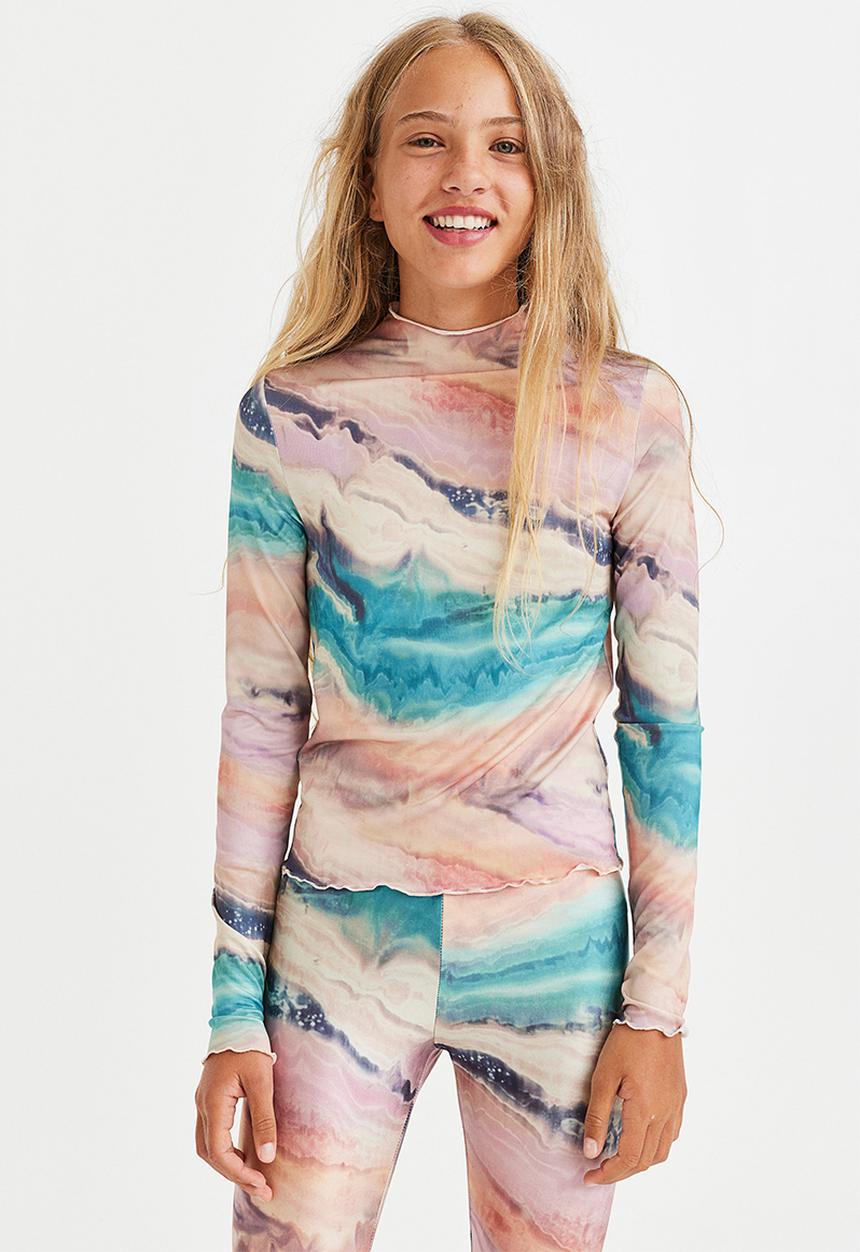 H&M - Long-sleeved top - light pink/patterned