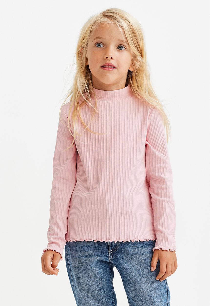 H&M - 2-Pack polo-neck tops - pink/dark red