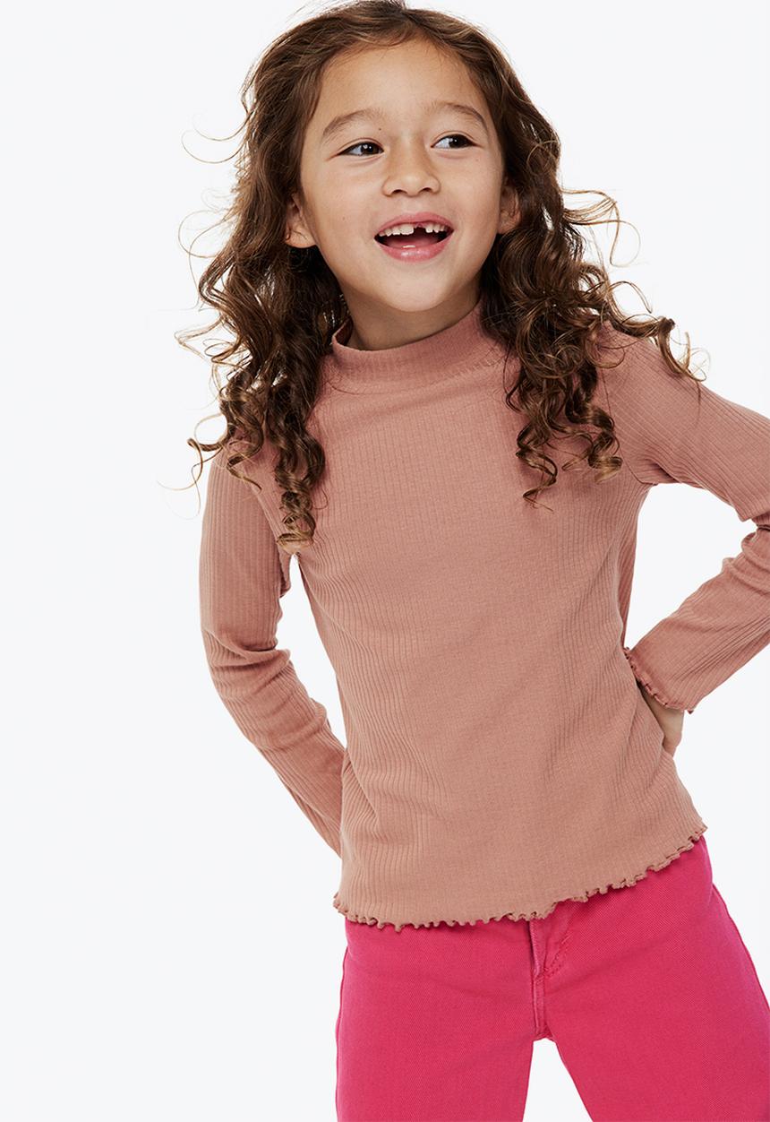 H&M - 2-Pack polo-neck tops - pink/beige
