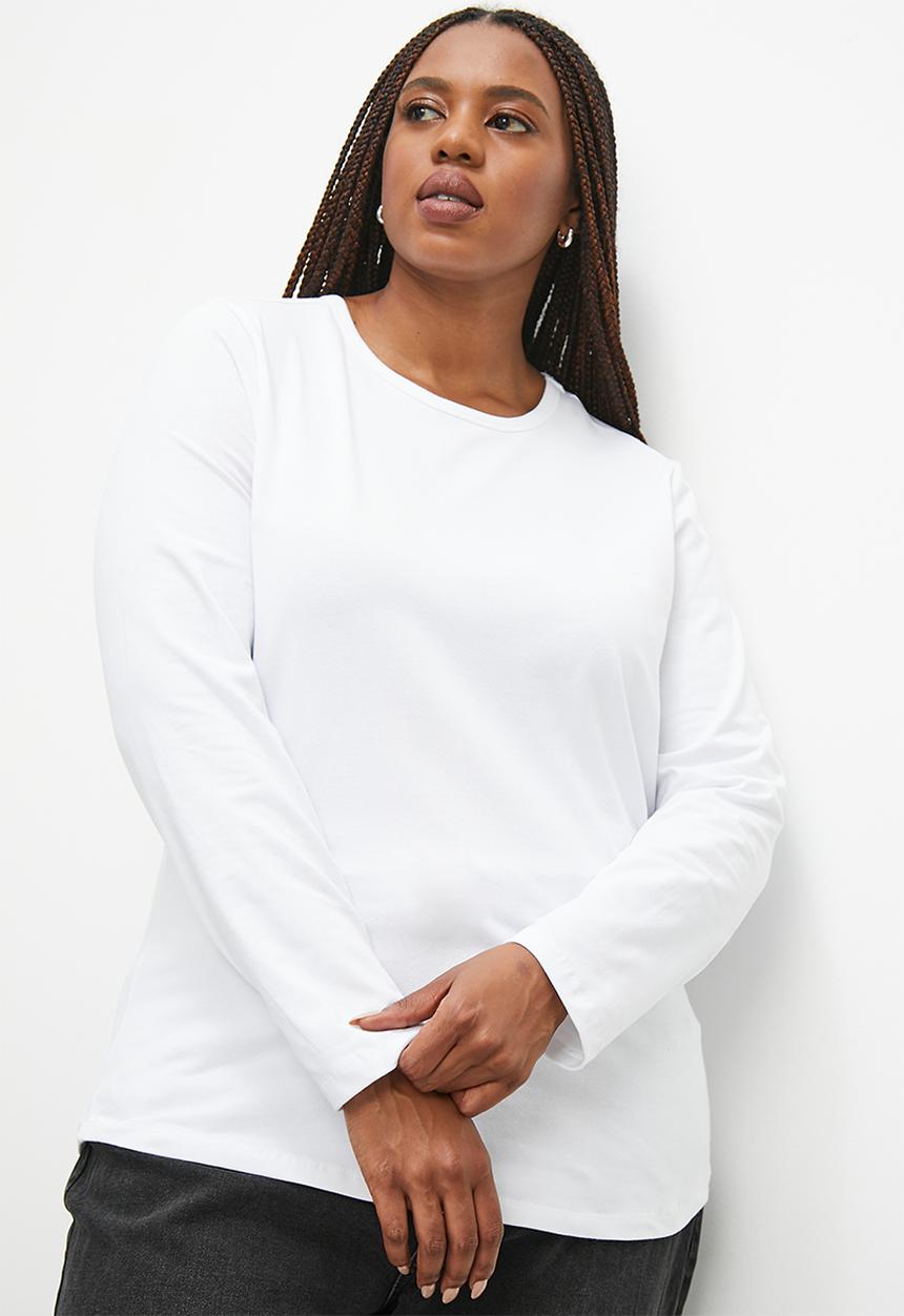 Superbalist - 2 pack long sleeve crew neck tops - black and white