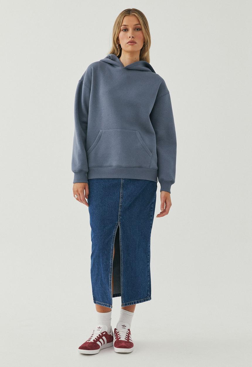 Supré  - Pip Oversized Plain Hoodie -  Silver Slate