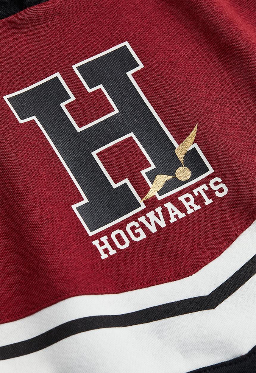 H&M - Oversized printed hoodie - dark red/harry potter
