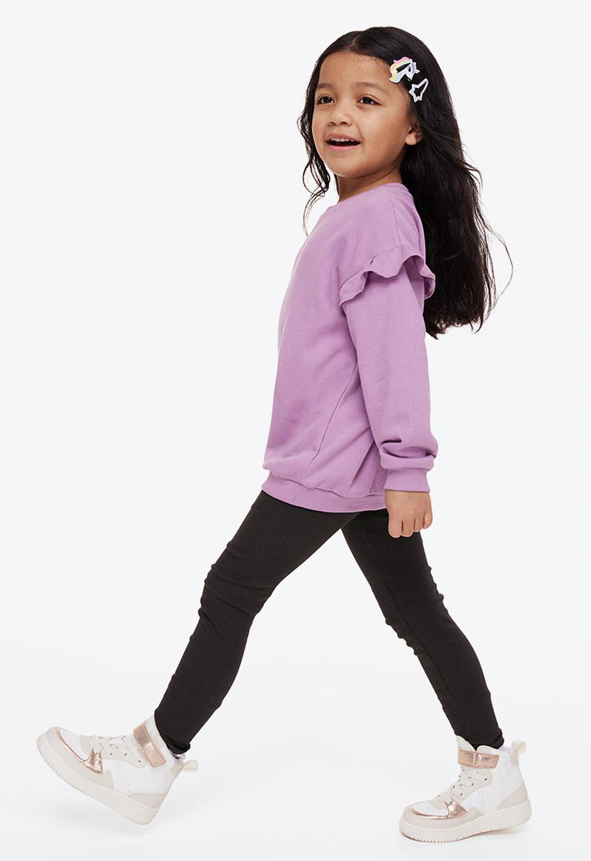 H&M - 2 Piece top and leggings set - purple & black