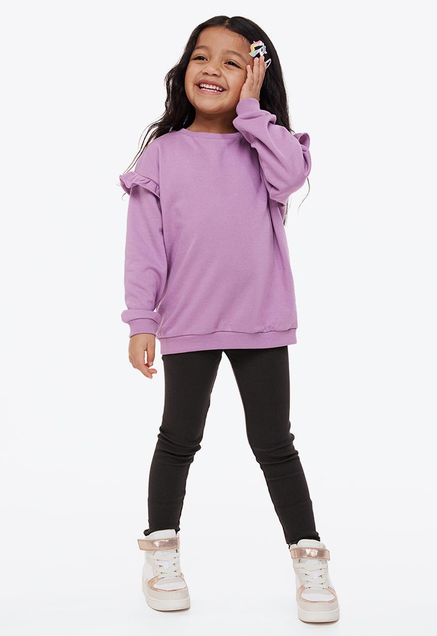 H&M - 2 Piece top and leggings set - purple & black