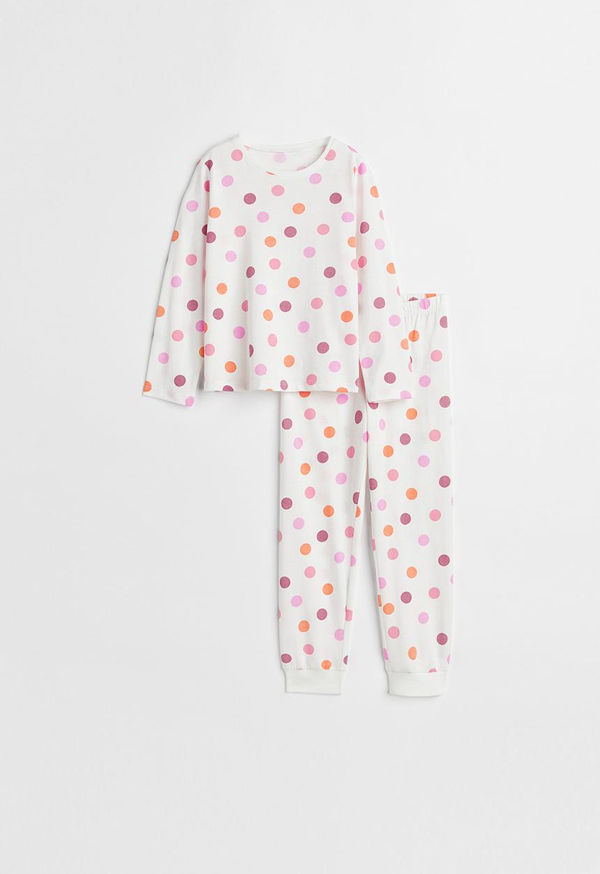 H&M - Jersey pyjamas - white/spotted