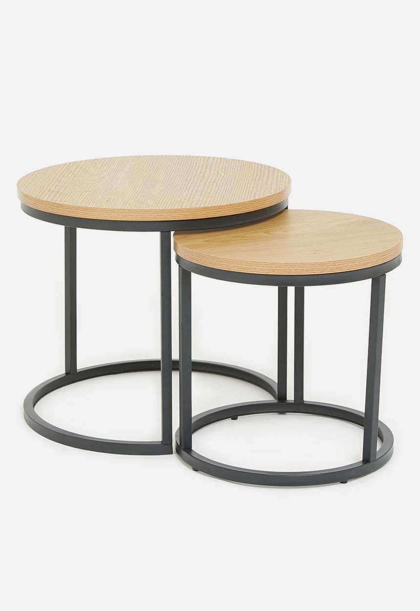 Sixth Floor - Spiro nested tables set of 2 - natural & black