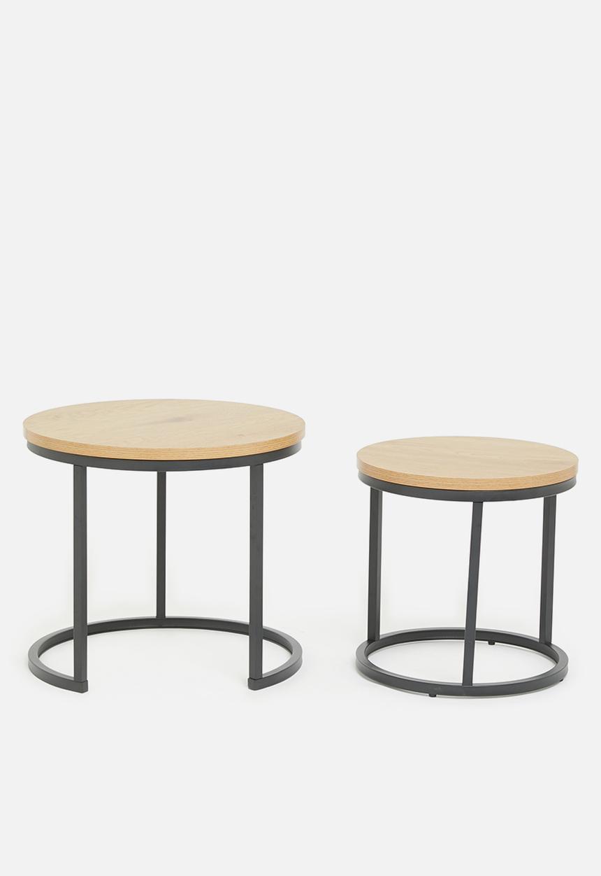 Sixth Floor - Spiro nested tables set of 2 - natural & black