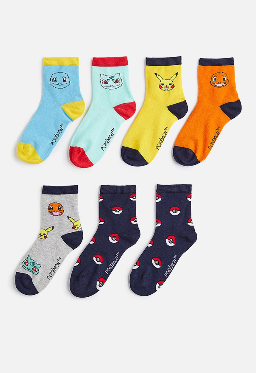 H&M - 7-pack socks - yellow/pokémon