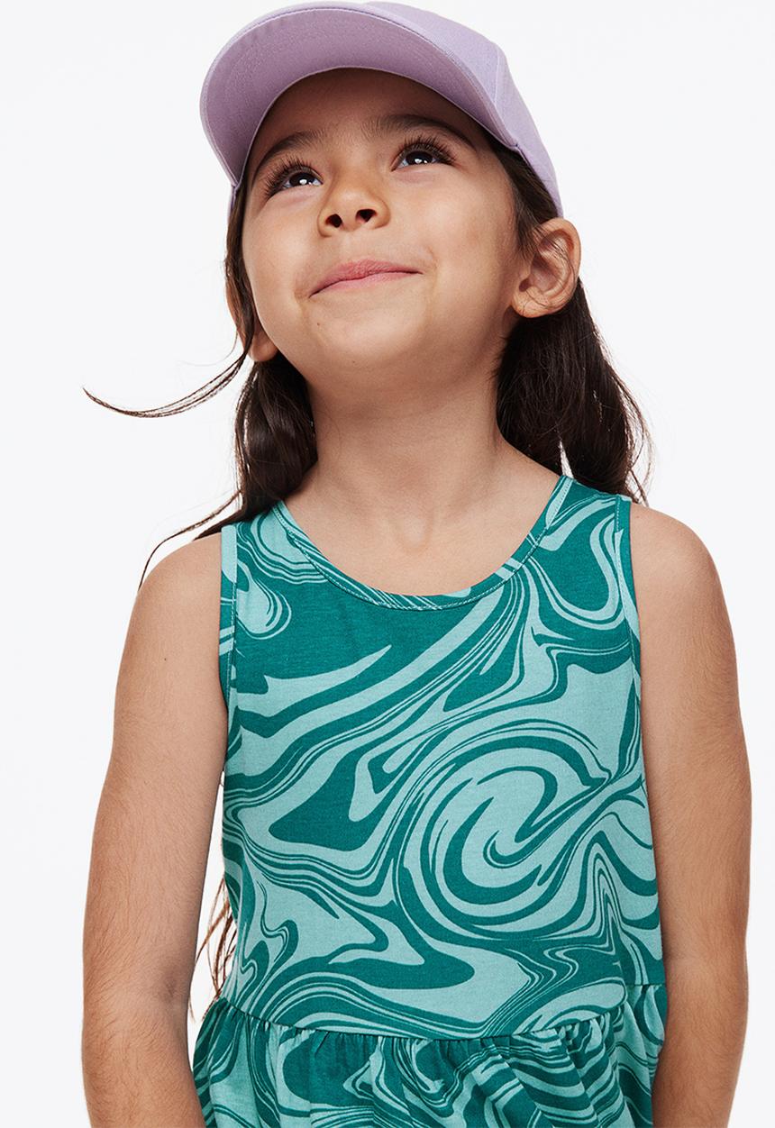 H&M - Patterned jersey dress - turquoise/swirls