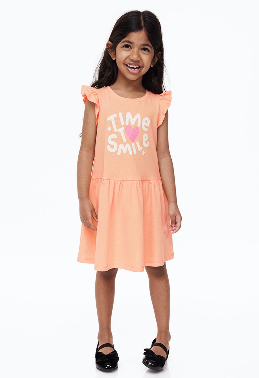 H&M - Printed dress - light orange/heart