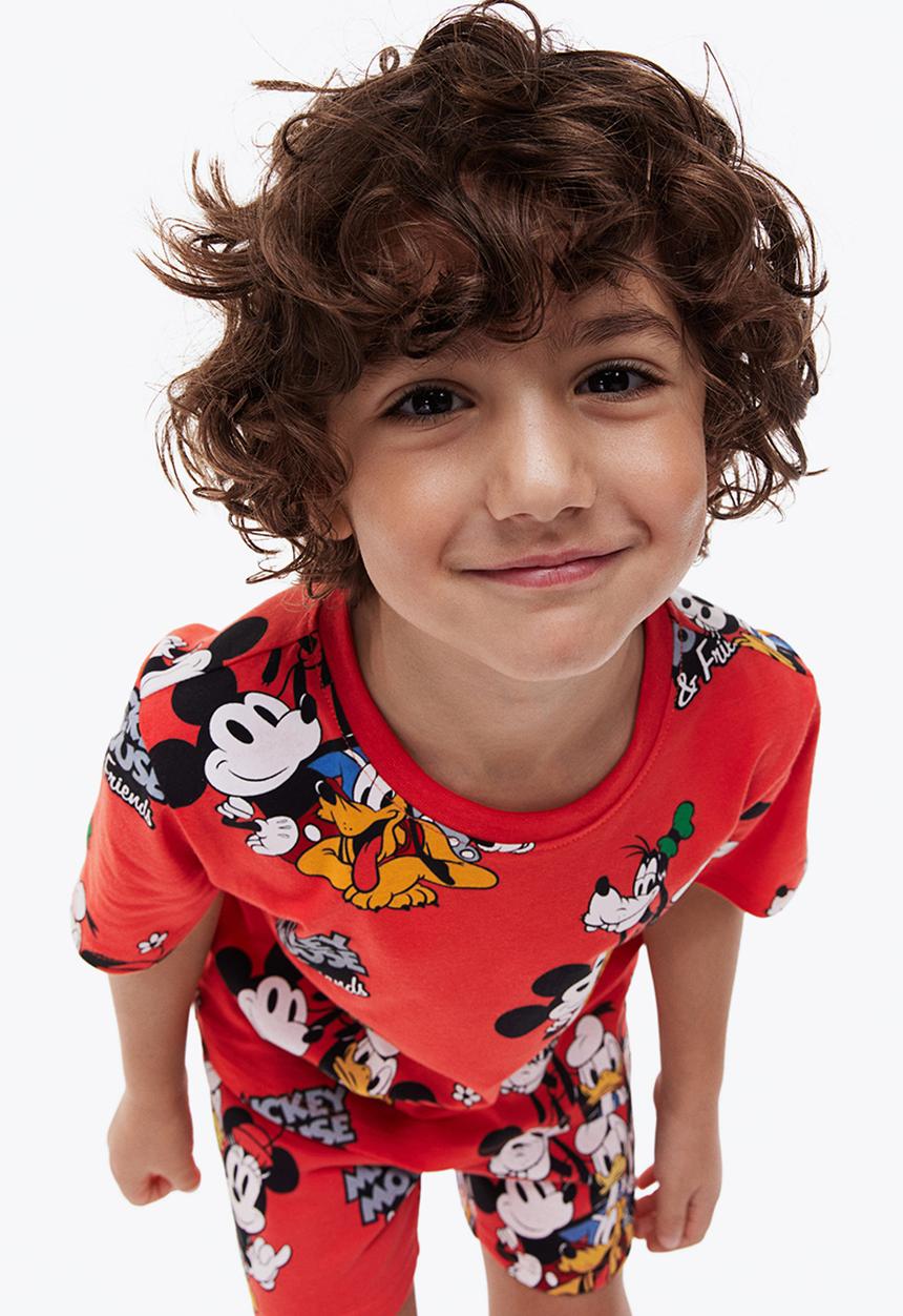 H&M - Printed t-shirt - red/mickey mouse