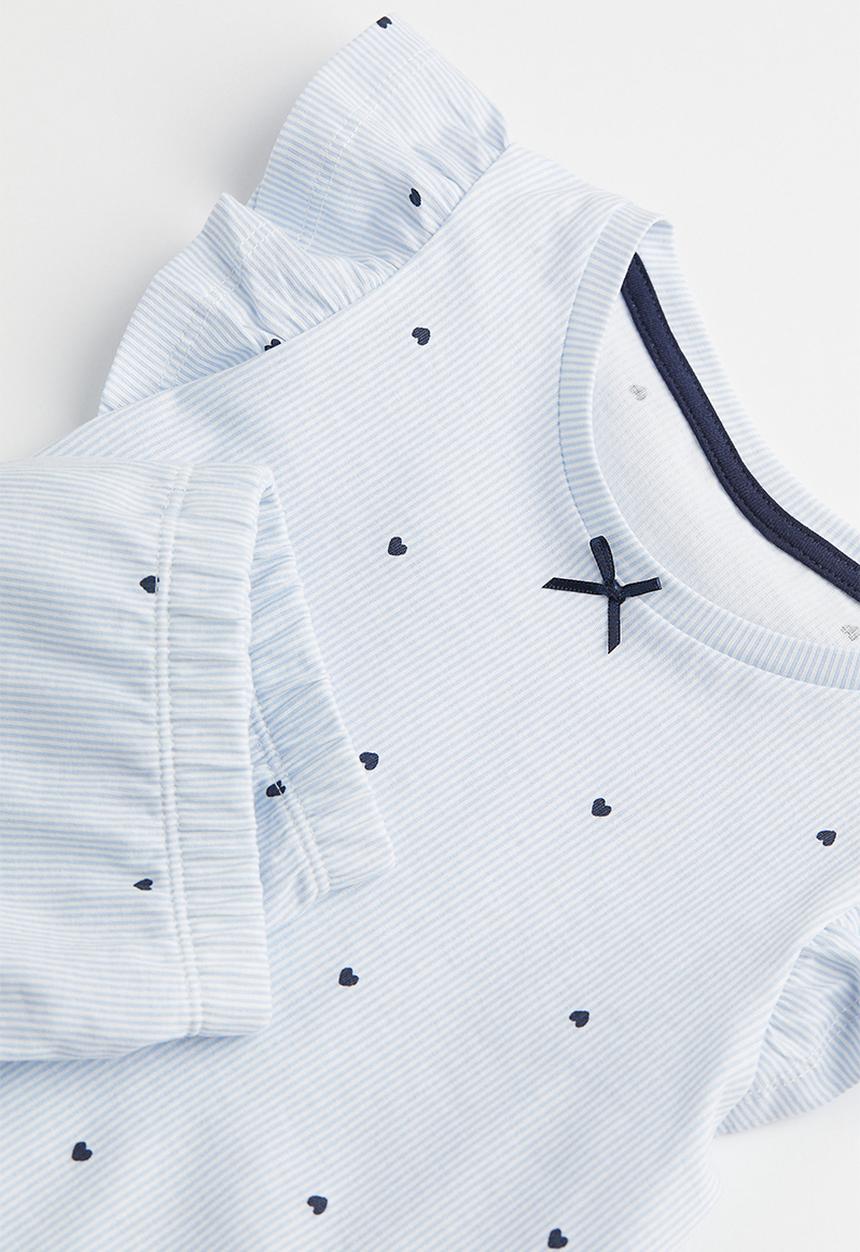 H&M - Jersey pyjamas - natural white/hearts