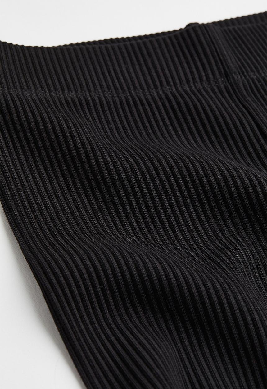 H&M - Ribbed leggings - black
