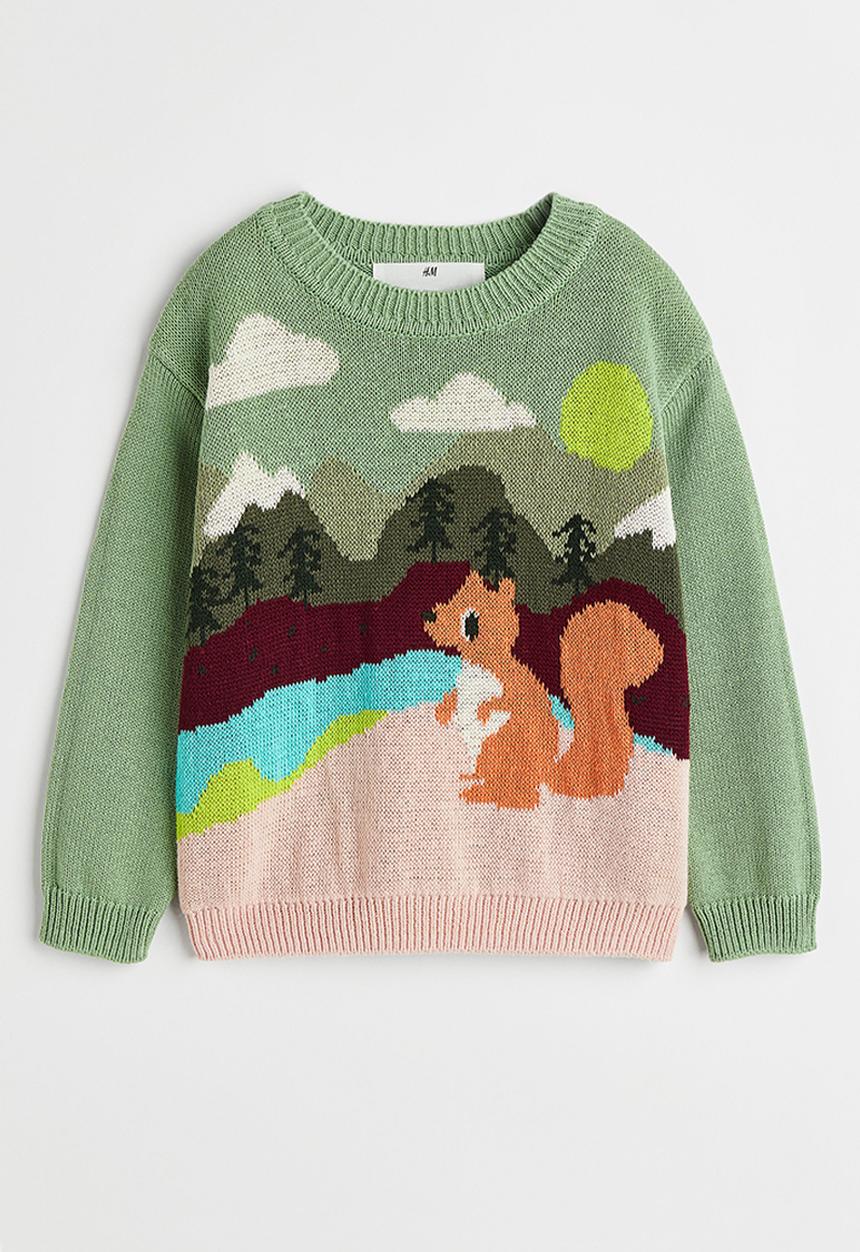 H&M - Cotton jumper - green/squirrel