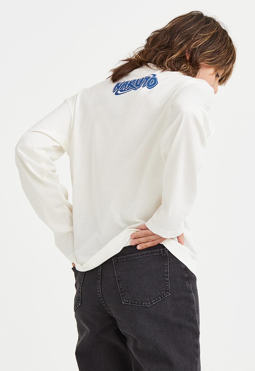 H&M - Printed cotton jersey top - white/naruto