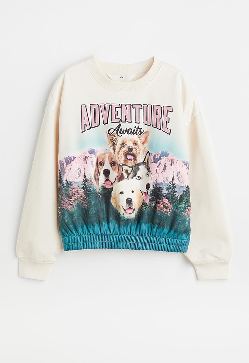 H&M - Printed sweatshirt - cream/dogs